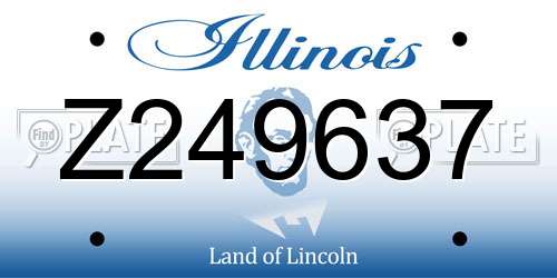 Z249637 Illinois License Plate