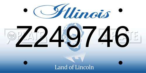 Z249746 Illinois License Plate