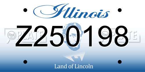 Z250198 Illinois License Plate