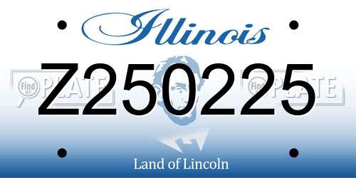 Z250225 Illinois License Plate