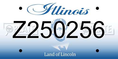 Z250256 Illinois License Plate
