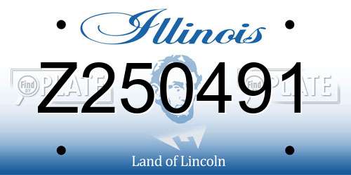 Z250491 Illinois License Plate
