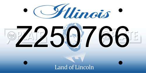 Z250766 Illinois License Plate