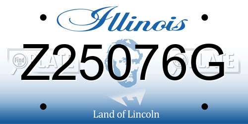 Z25076G Illinois License Plate