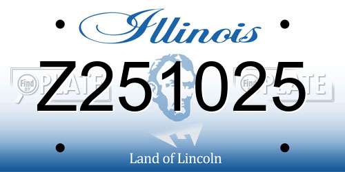 Z251025 Illinois License Plate