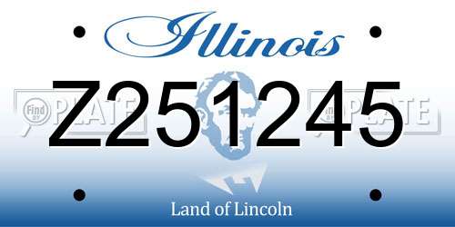 Z251245 Illinois License Plate