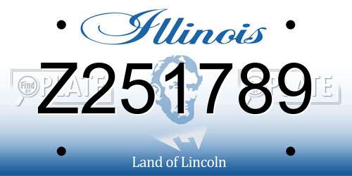 Z251789 Illinois License Plate