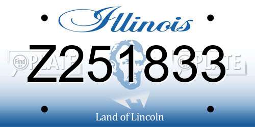 Z251833 Illinois License Plate