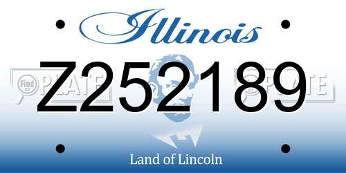 Z252189 Illinois License Plate