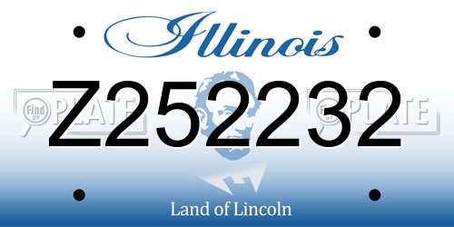 Z252232 Illinois License Plate