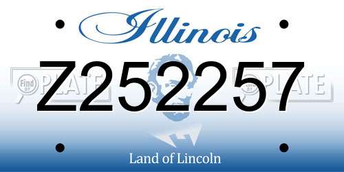 Z252257 Illinois License Plate