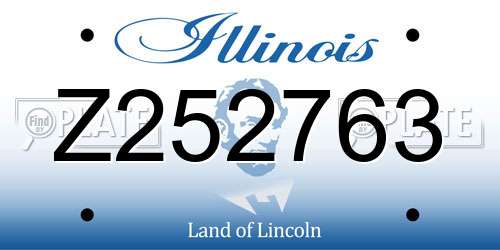 Z252763 Illinois License Plate