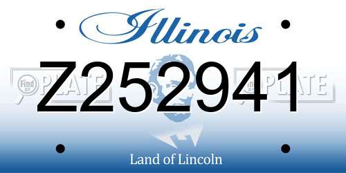 Z252941 Illinois License Plate