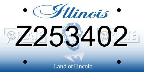 Z253402 Illinois License Plate