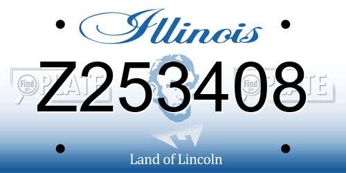 Z253408 Illinois License Plate