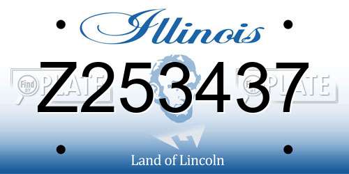 Z253437 Illinois License Plate