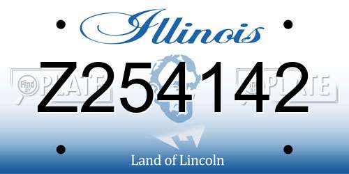 Z254142 Illinois License Plate
