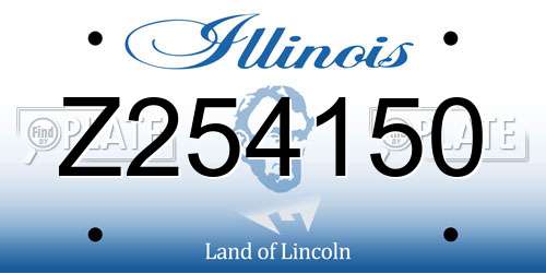 Z254150 Illinois License Plate