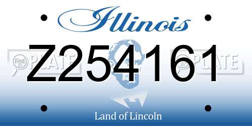 Z254161 Illinois License Plate