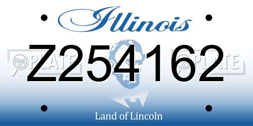 Z254162 Illinois License Plate