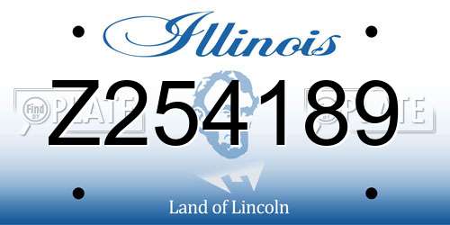 Z254189 Illinois License Plate