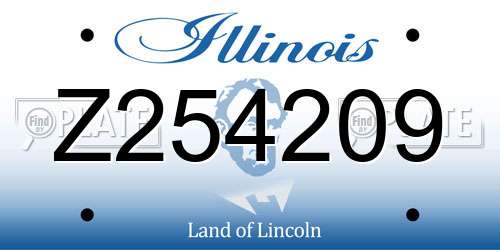 Z254209 Illinois License Plate