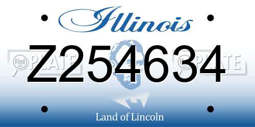 Z254634 Illinois License Plate