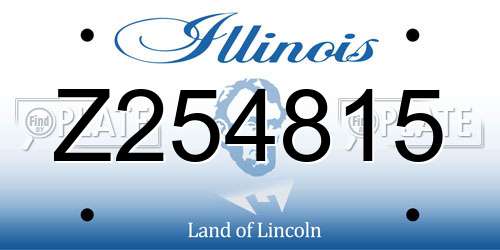 Z254815 Illinois License Plate