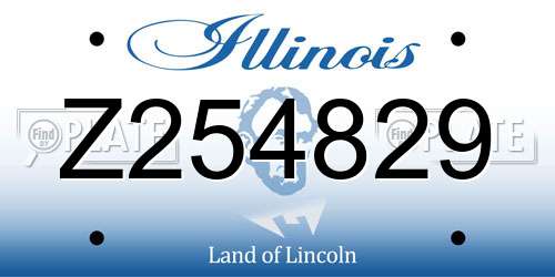 Z254829 Illinois License Plate