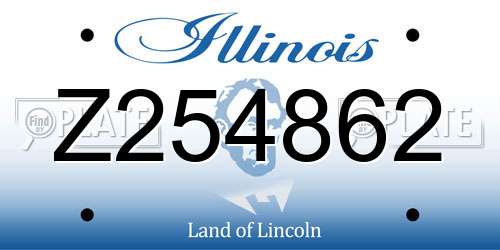 Z254862 Illinois License Plate
