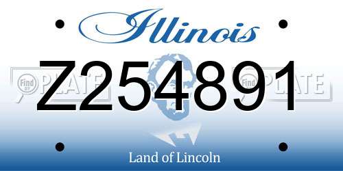 Z254891 Illinois License Plate