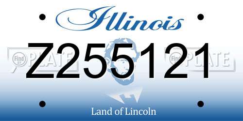 Z255121 Illinois License Plate