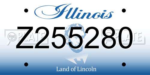 Z255280 Illinois License Plate