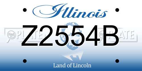 Z2554B Illinois License Plate