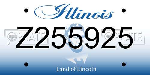 Z255925 Illinois License Plate