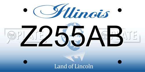 Z255AB Illinois License Plate