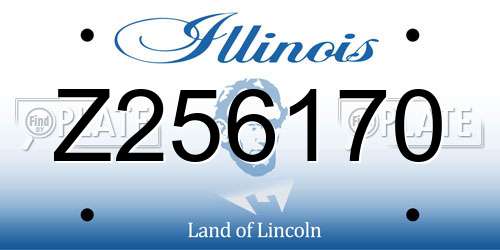 Z256170 Illinois License Plate