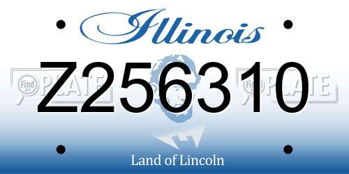 Z256310 Illinois License Plate