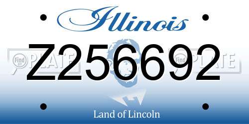 Z256692 Illinois License Plate