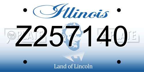 Z257140 Illinois License Plate