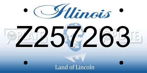 Z257263 Illinois License Plate