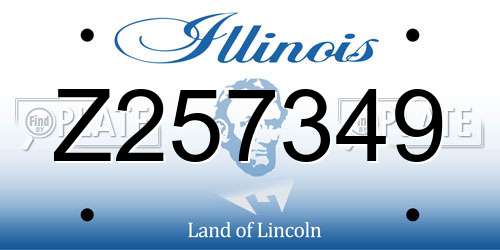 Z257349 Illinois License Plate