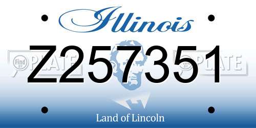 Z257351 Illinois License Plate
