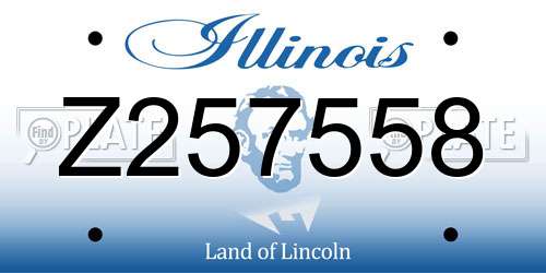 Z257558 Illinois License Plate
