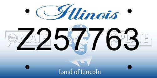 Z257763 Illinois License Plate