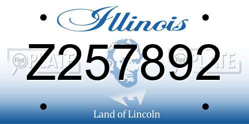 Z257892 Illinois License Plate