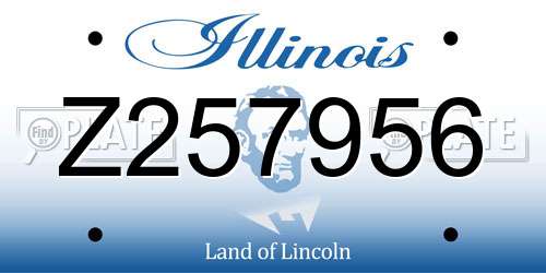 Z257956 Illinois License Plate