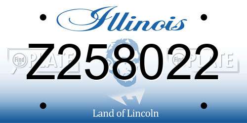 Z258022 Illinois License Plate