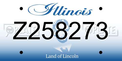 Z258273 Illinois License Plate