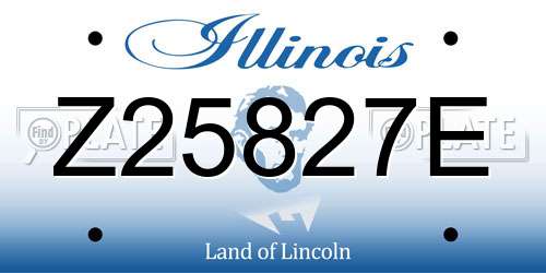 Z25827E Illinois License Plate